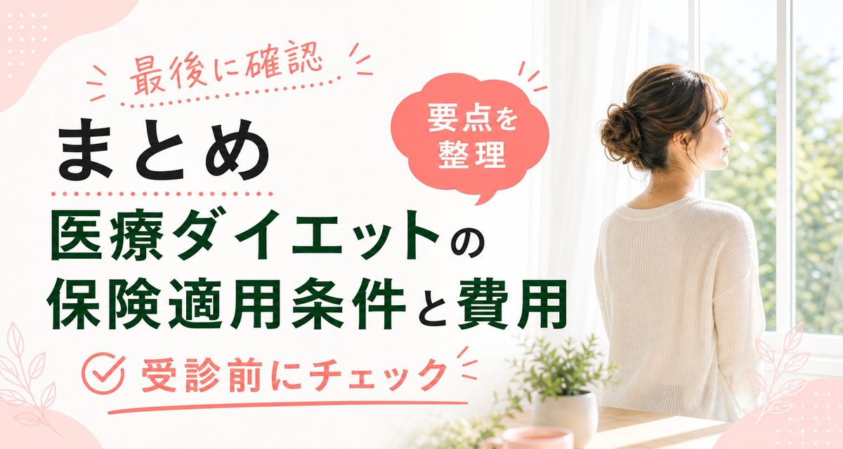 まとめ：医療ダイエットの保険適用条件と費用