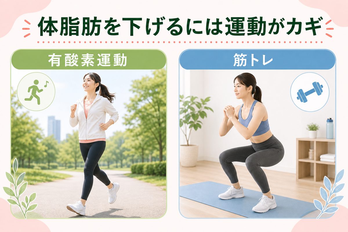 体脂肪率を下げるには?食事や運動での落とし方