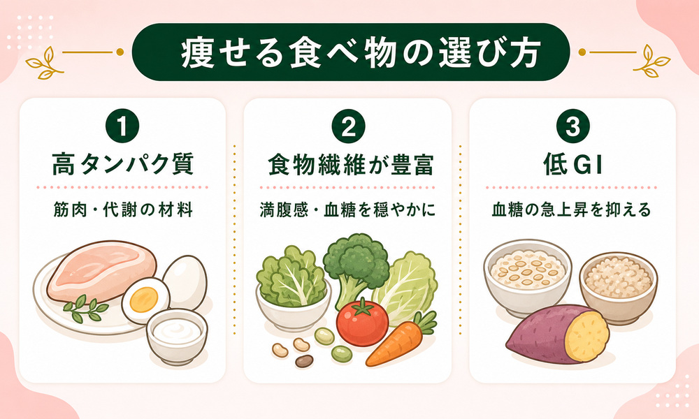 痩せる食べ物の選び方と太る食べ物の違いを解説
