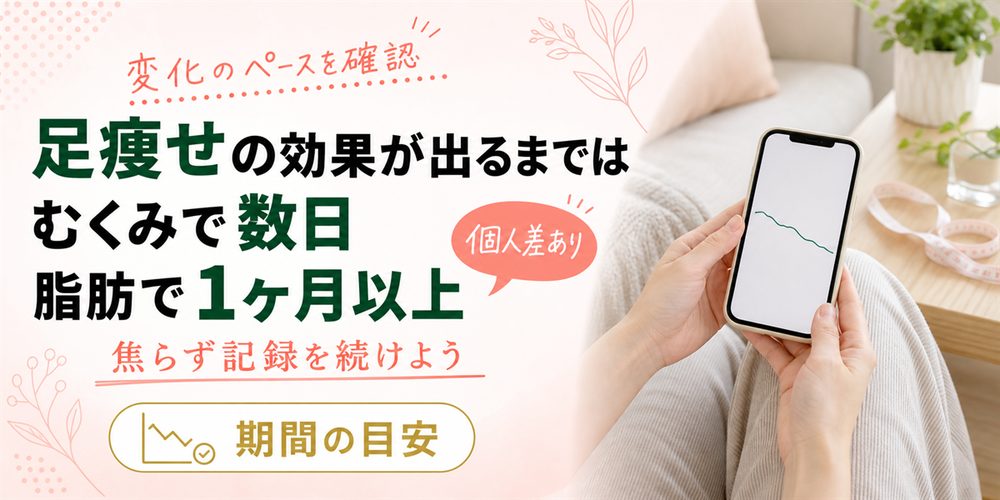 足痩せの効果が出るまではむくみで数日・脂肪で1ヶ月以上