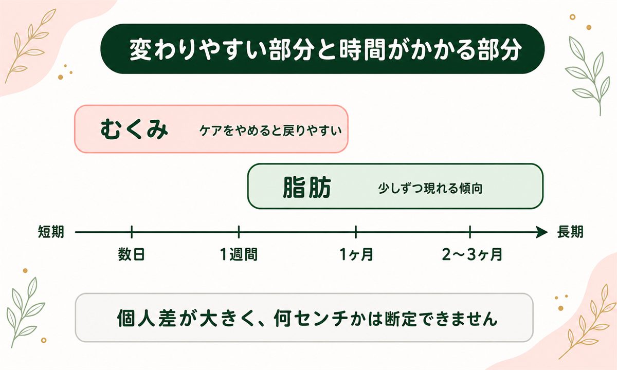 足痩せの効果が出るまではむくみで数日・脂肪で1ヶ月以上