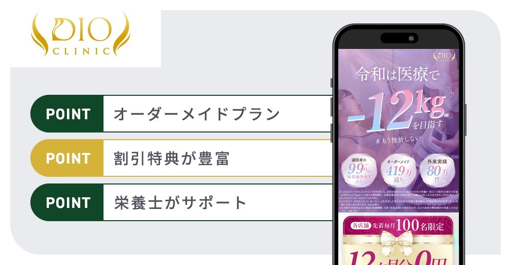ディオクリニックの特徴まとめバナー
