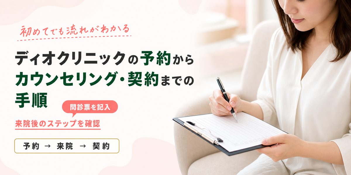 ディオクリニックの予約からカウンセリング・契約までの手順