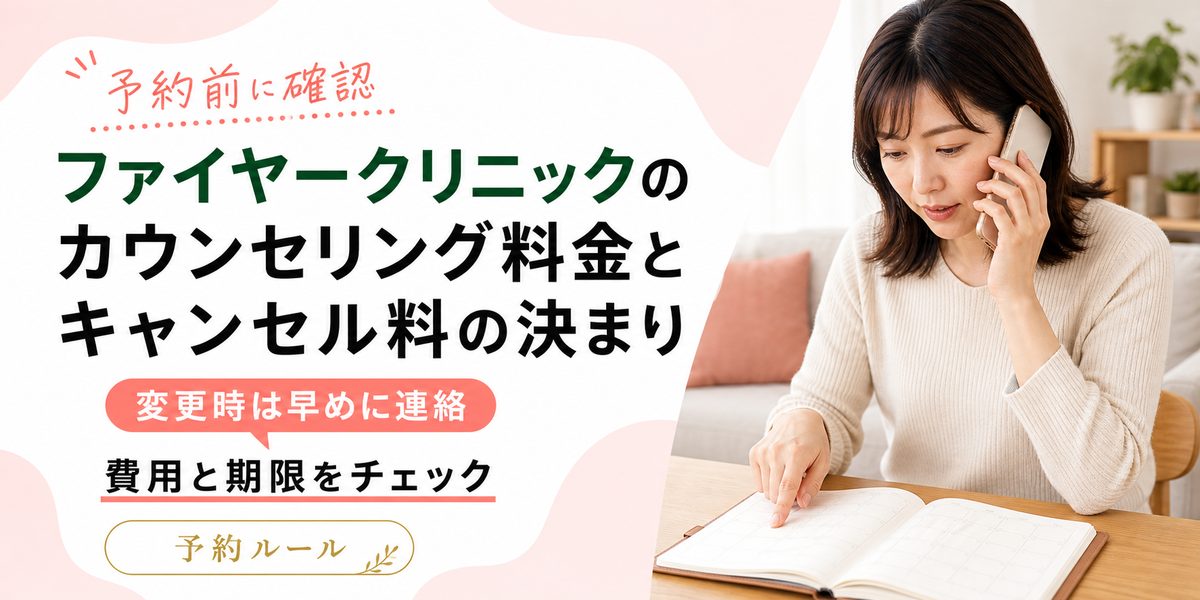 ファイヤークリニックのカウンセリング料金とキャンセル料の決まり