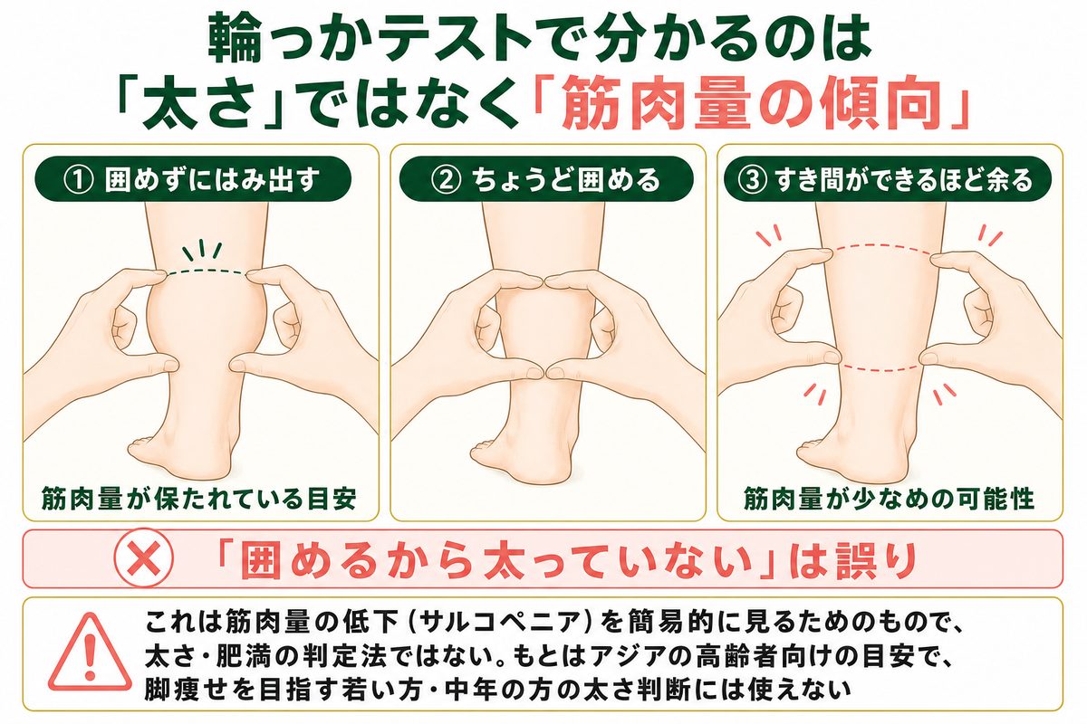 ふくらはぎは何センチから太い？平均と輪っかテスト