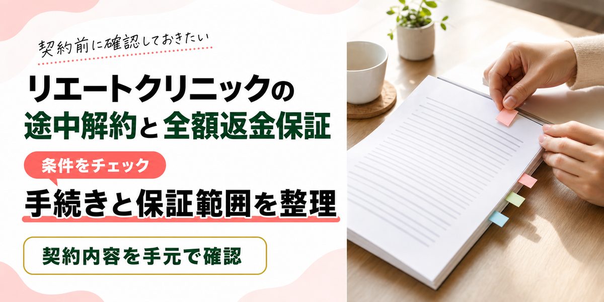 リエートクリニックの途中解約と全額返金保証