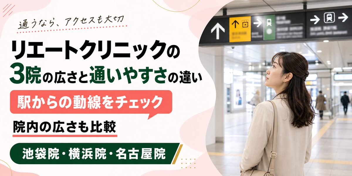 リエートクリニックの3院の広さと通いやすさの違い