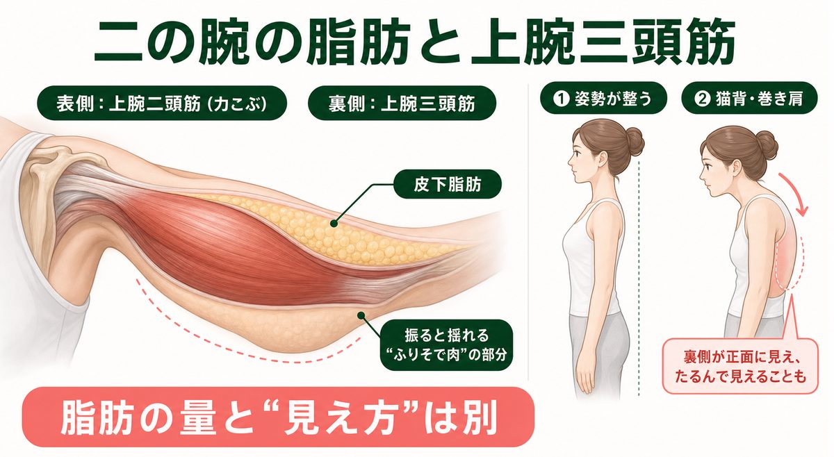 二の腕痩せに関わる脂肪と上腕三頭筋の基礎知識