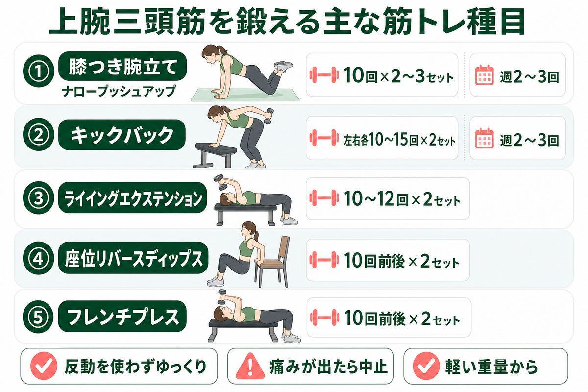寝ながらもできる二の腕痩せの筋トレのやり方
