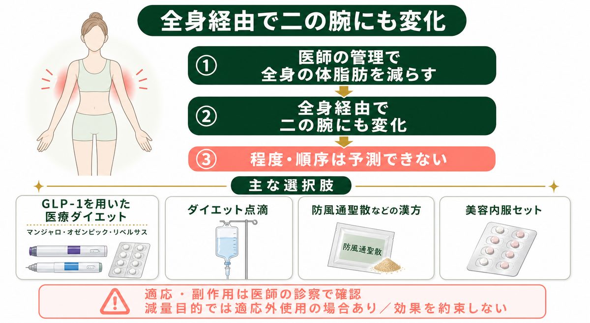 クリニックの医療ダイエットで二の腕痩せを目指す方法