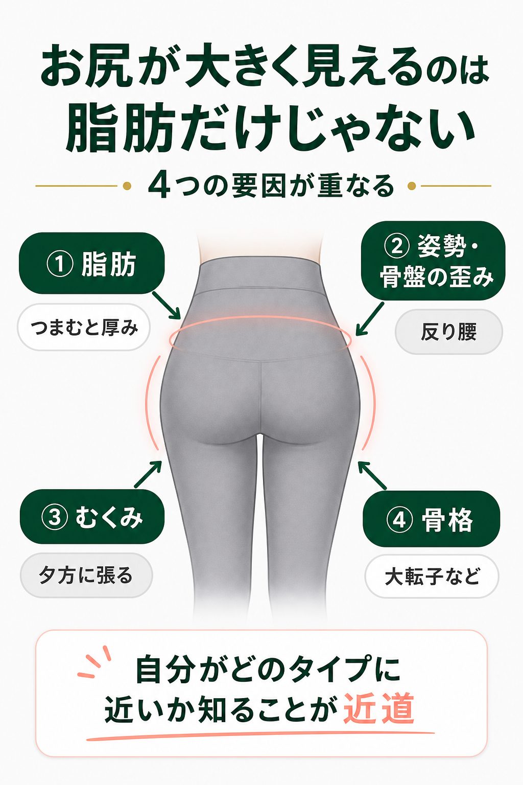 お尻が大きくなる・痩せない原因(むくみやセルライト)