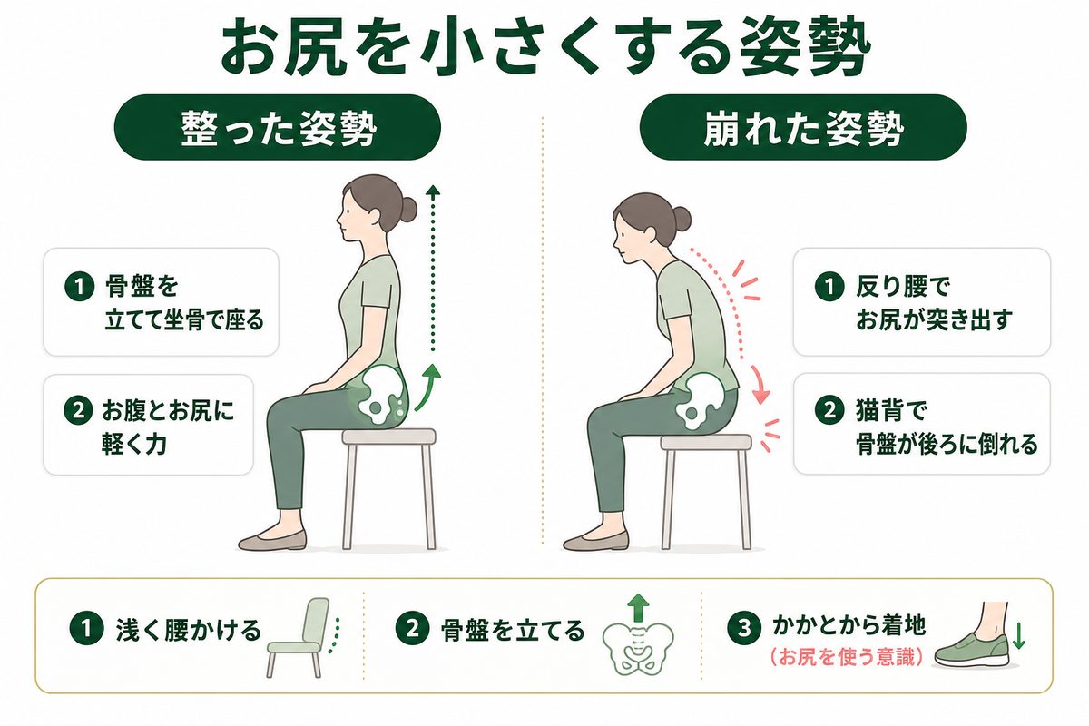日常でお尻を小さくする習慣(寝ながら・歩き方・座り方)
