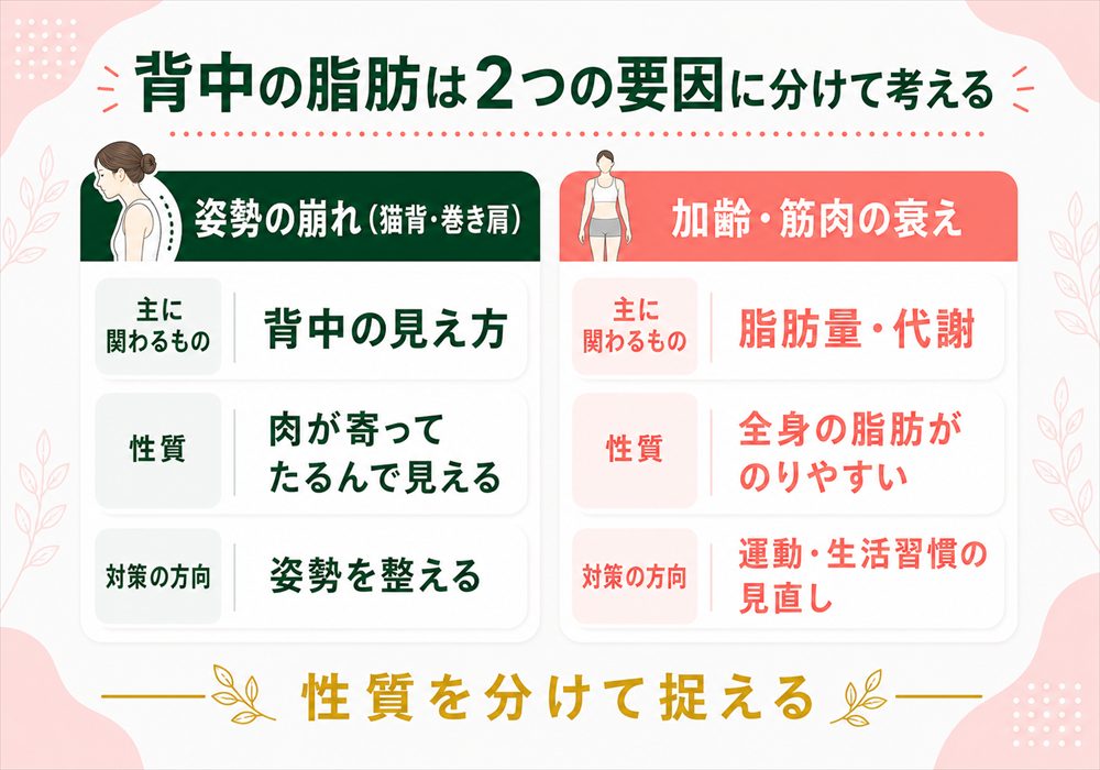 背中に脂肪(はみ肉)がつく原因