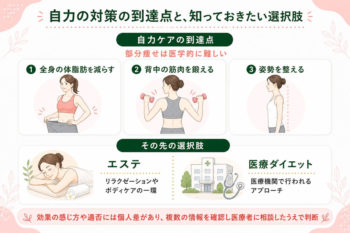 背中の部分痩せの限界と医療ダイエットの選択肢