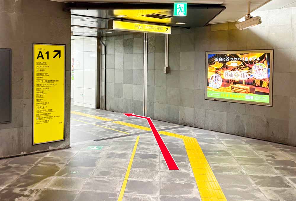 東京メトロ東新宿駅A1出口付近の写真