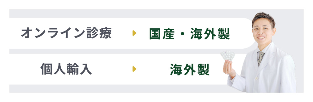 オンライン診療と個人輸入の薬剤の生産地についてまとめ