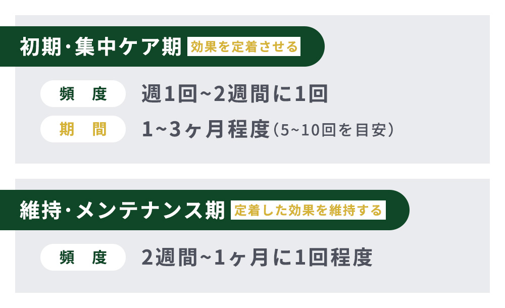 集中ケア期とメンテナンス期のまとめ