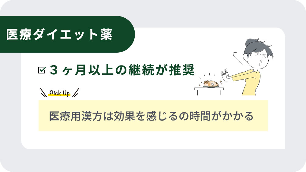 医療ダイエット薬は3ヶ月以上の継続が推奨