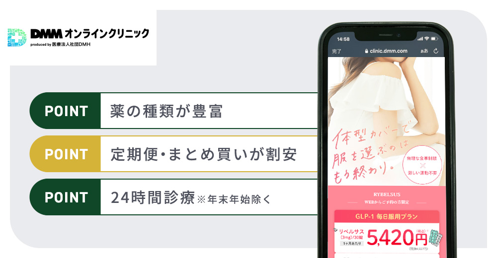 DMMオンラインクリニックのGLP-1ダイエットおすすめまとめバナー