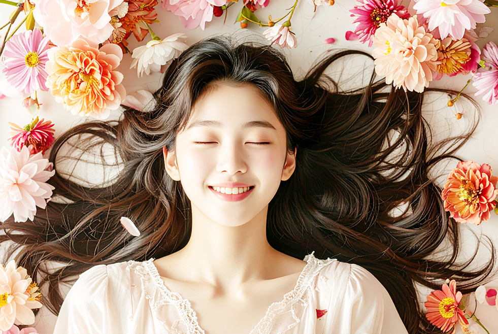 美しい髪の女性のイメージ画像