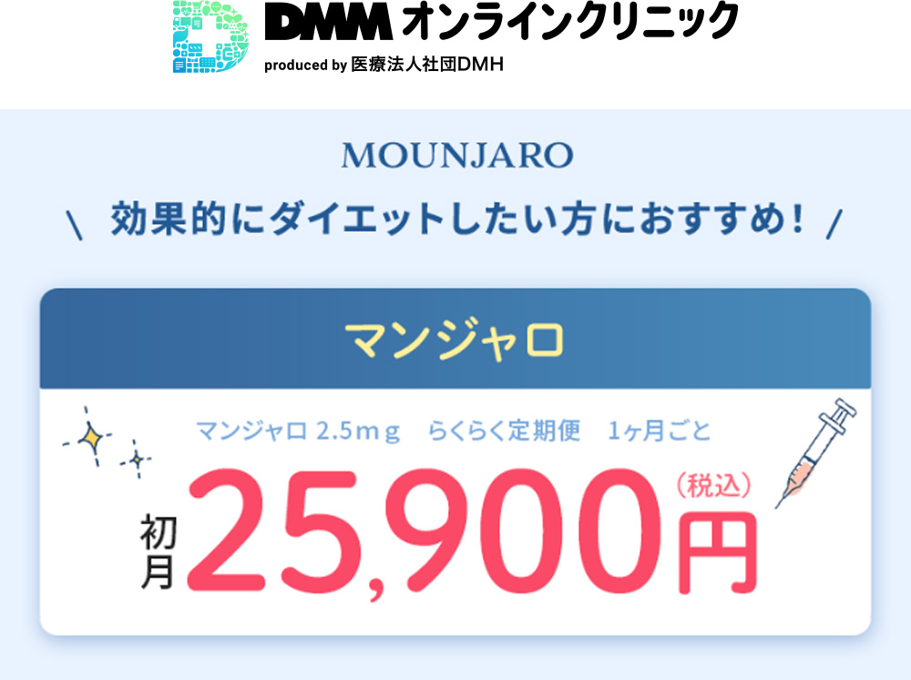DMMオンラインクリニックのマンジャロのキャンペーン画像