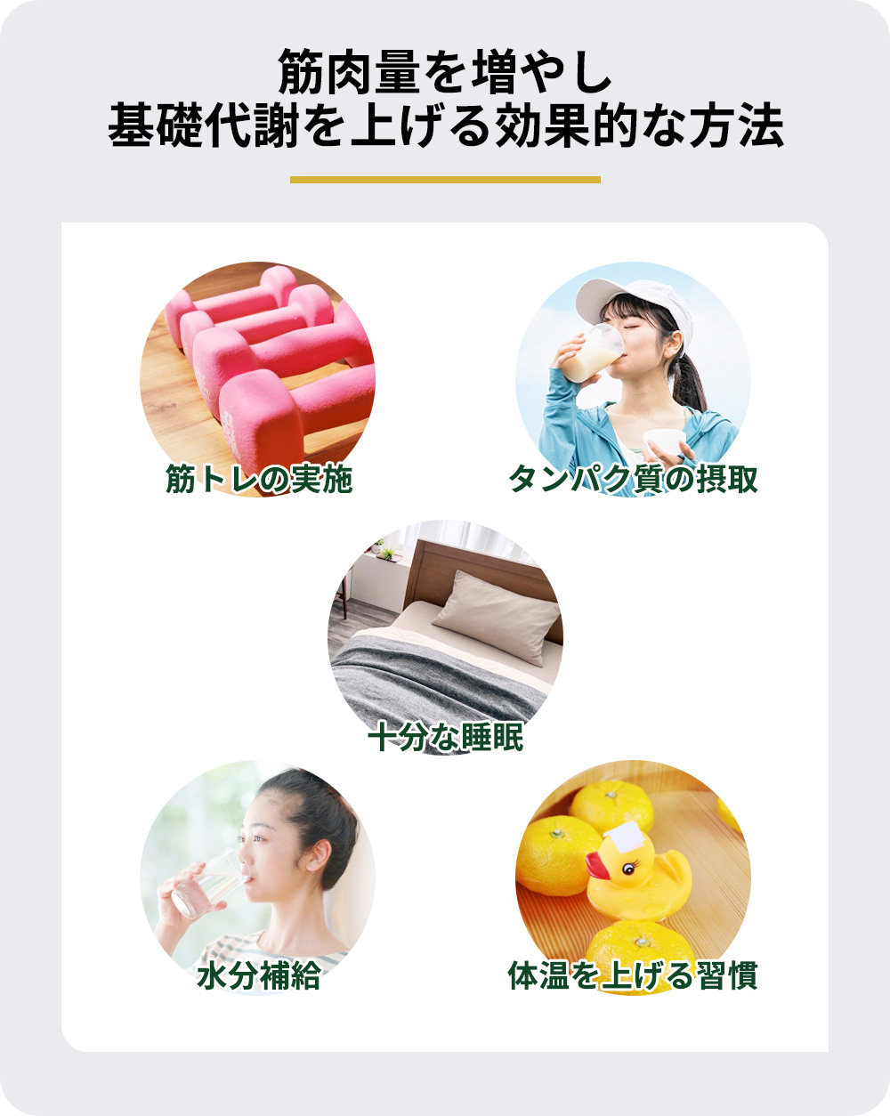 筋肉量を増やし基礎代謝を上げる効果的な5つの方法